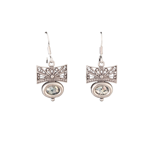 Roman Glass Filigree Earrings