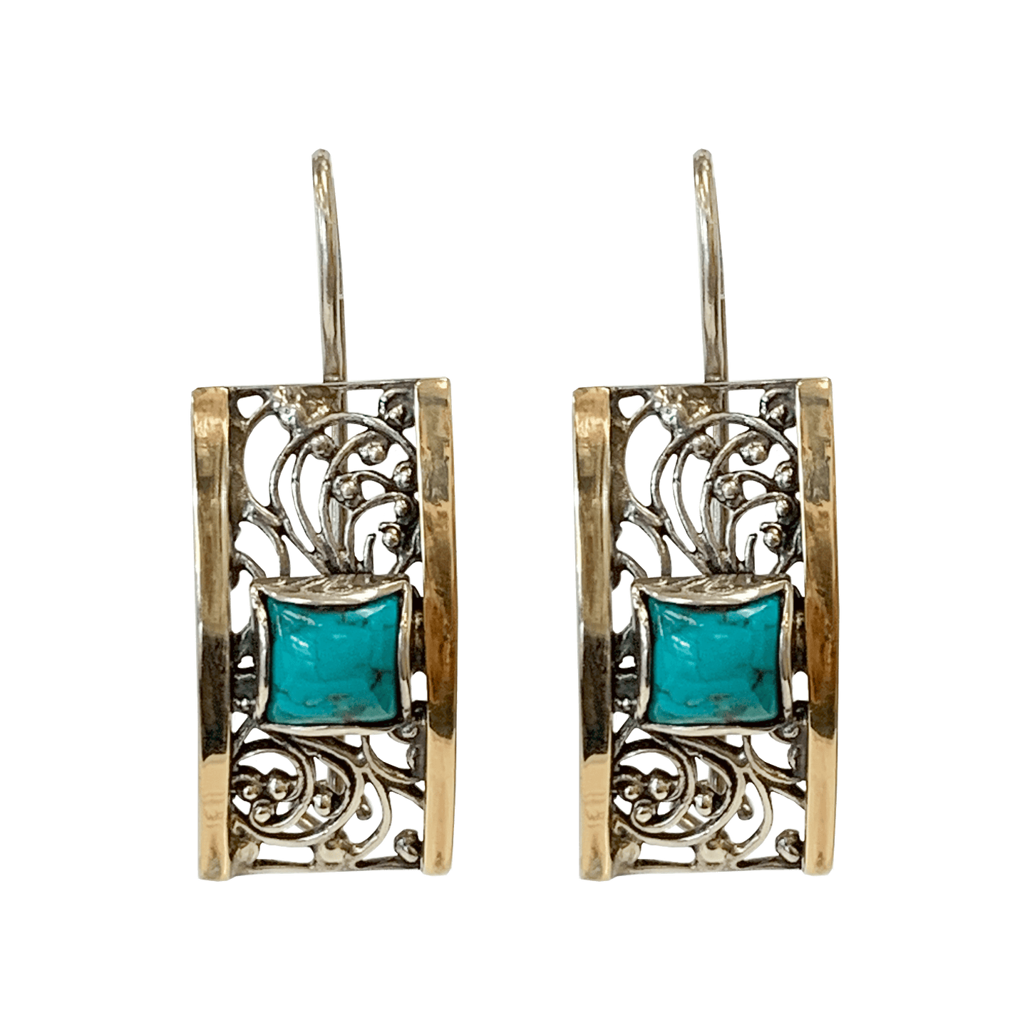 Eilat Stone & Silver Curved Earrings