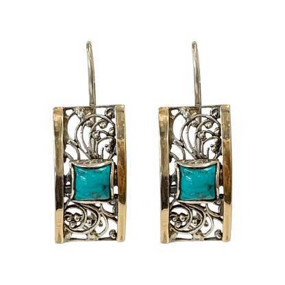 Eilat Stone & Silver Curved Earrings