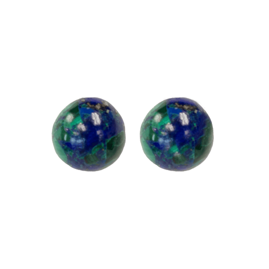 Ball stud earrings made of Eilat stone