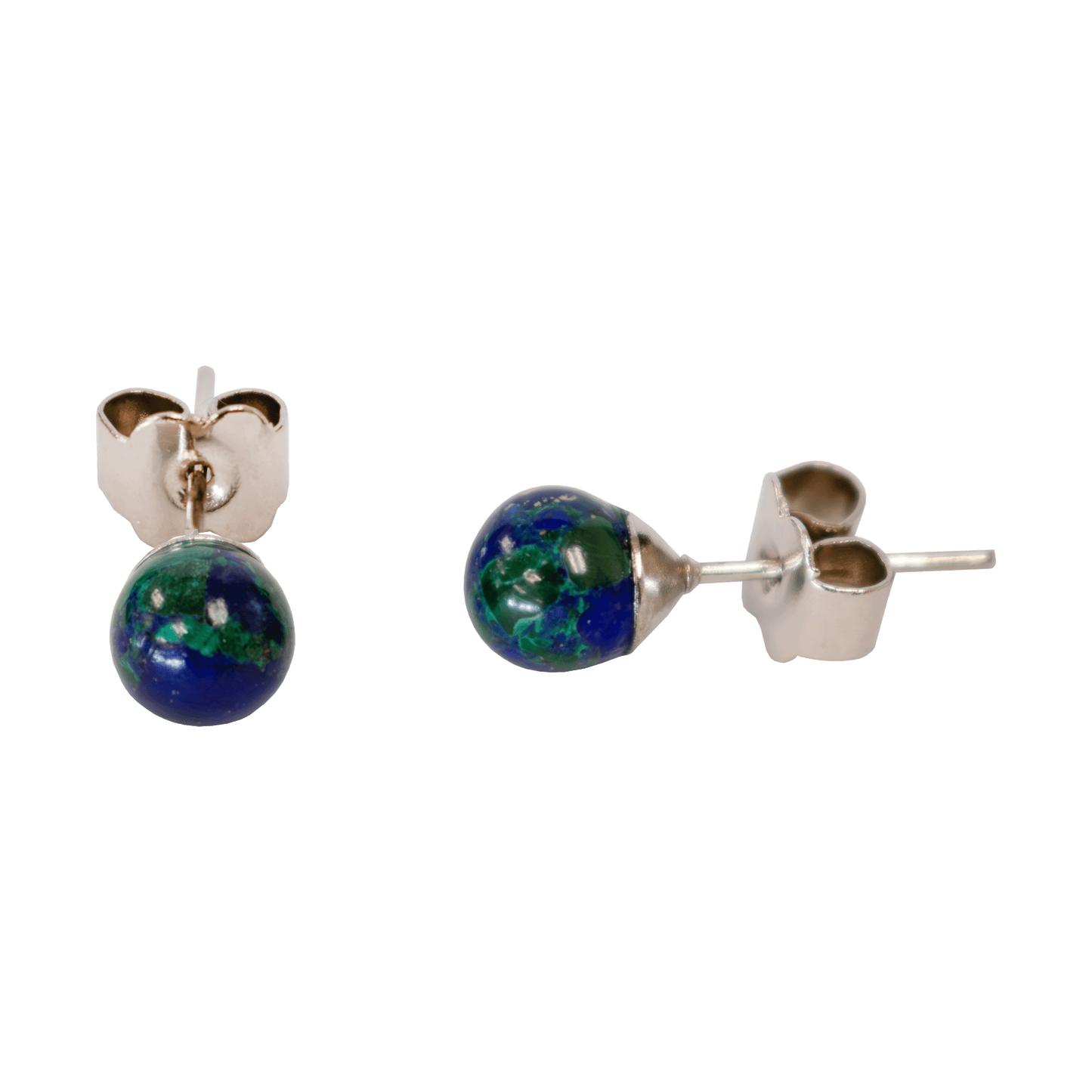 Ball stud earrings made of Eilat stone