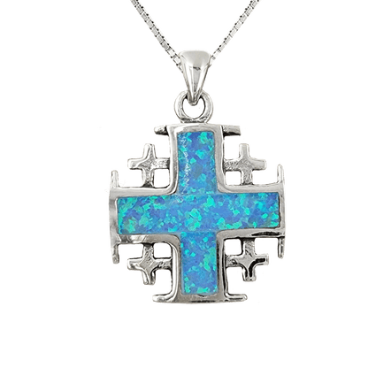 Opal Jerusalem Cross