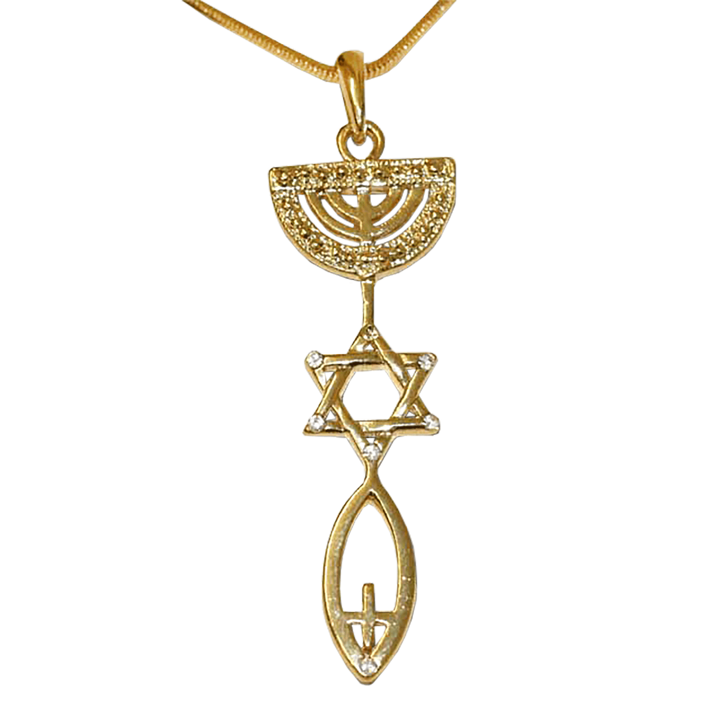 Grafted-In Necklace With Cross (Clear Crystal)