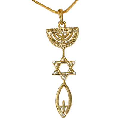 Grafted-In Necklace With Cross (Clear Crystal)