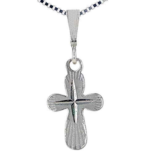 Cross with Starburst Silver Necklace