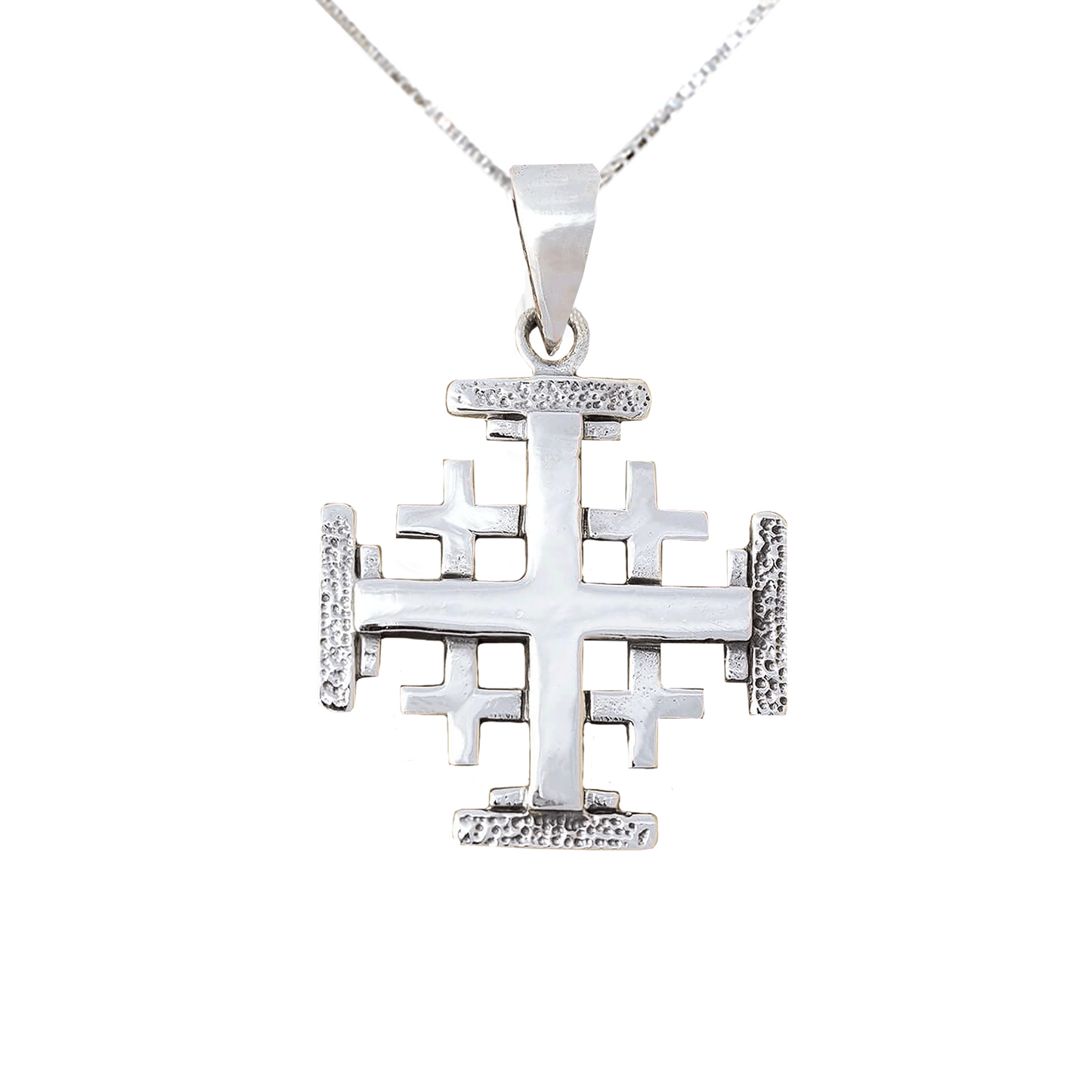 Jerusalem Cross Sterling Silver Necklace - M (Various)