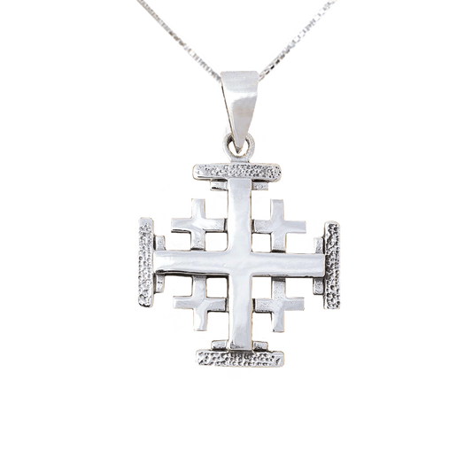 Jerusalem Cross Sterling Silver Necklace - M (Various)