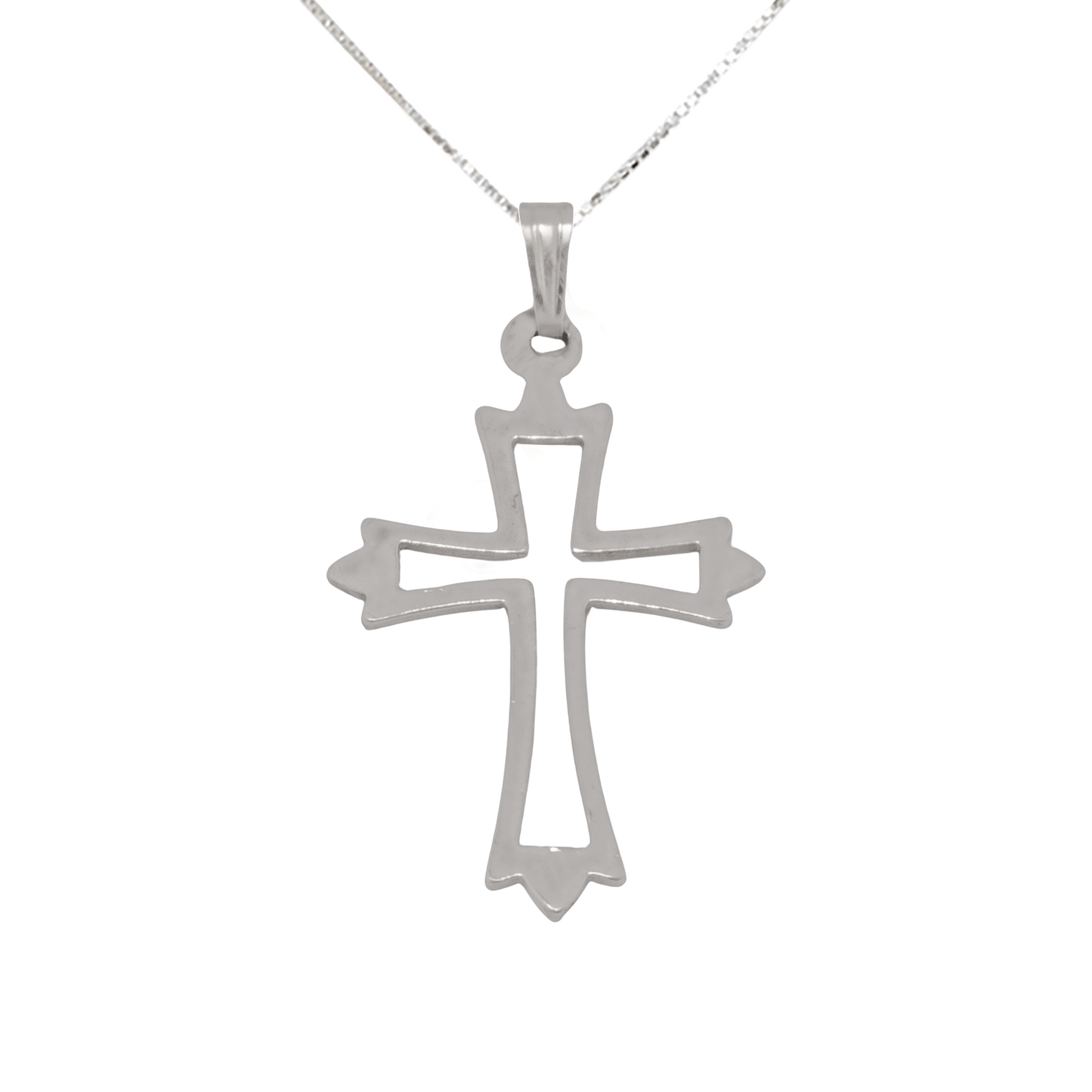 Open Fleur De Lis Cross Necklace