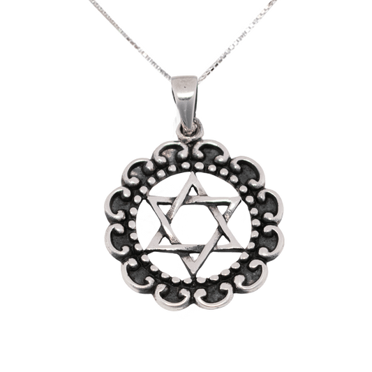 Star of David Round Necklace