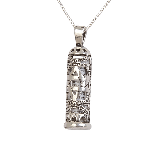 Star of David Mezuzah Necklace - Sterling Silver