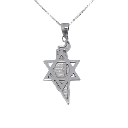 Star of David with Map of Israel Necklace