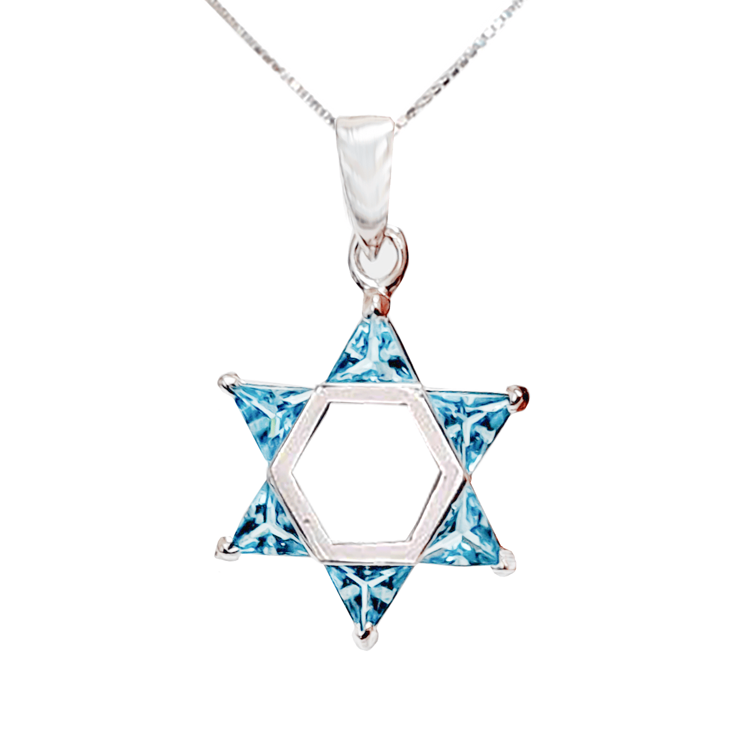 Star of David with Light Blue Crystals