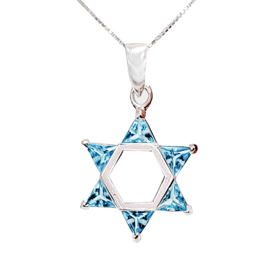 Star of David with Light Blue Crystals