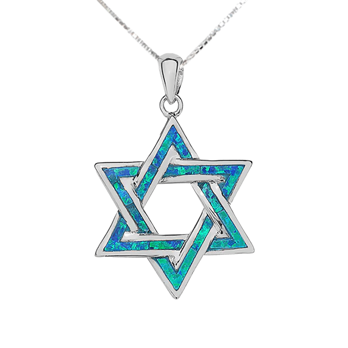 Opal Star Of David Necklace