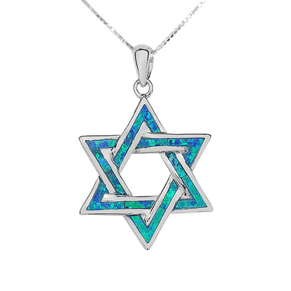 Opal Star Of David Necklace