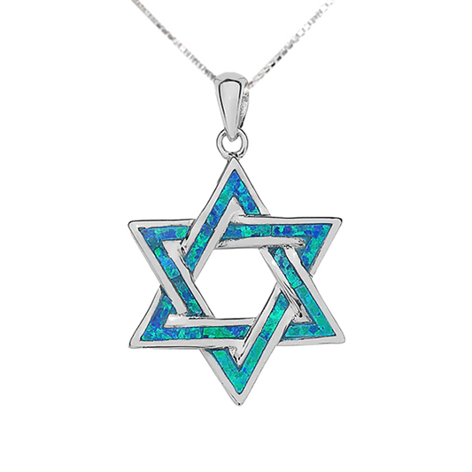 Opal Star Of David Necklace