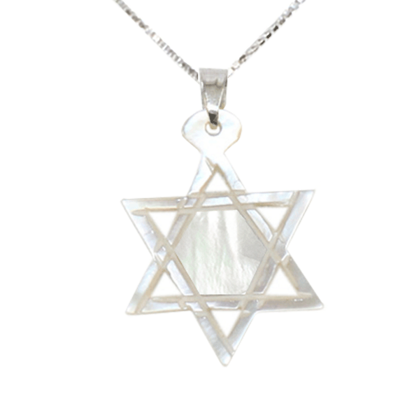 Mother of Pearl Star of David Necklace