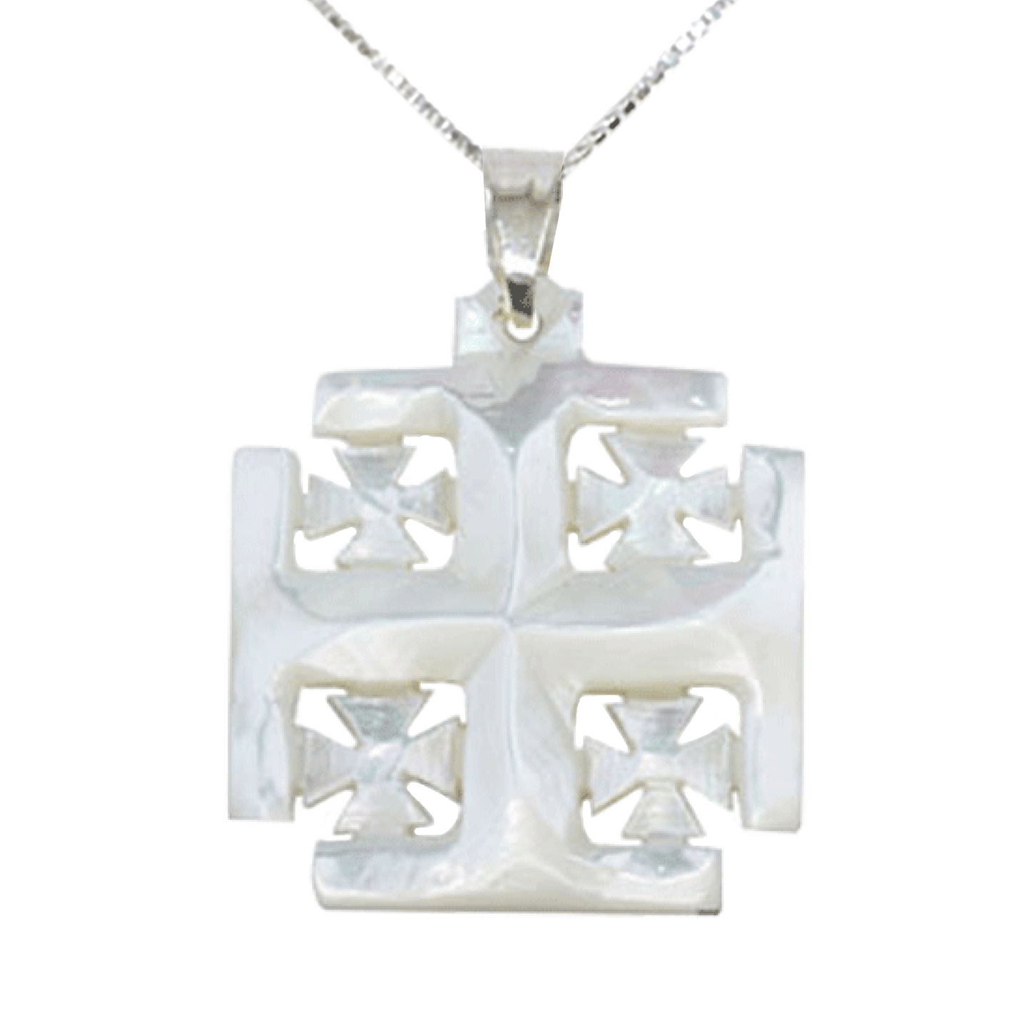 Mother of Pearl Jerusalem Cross Necklace