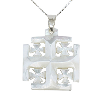 Mother of Pearl Jerusalem Cross Necklace