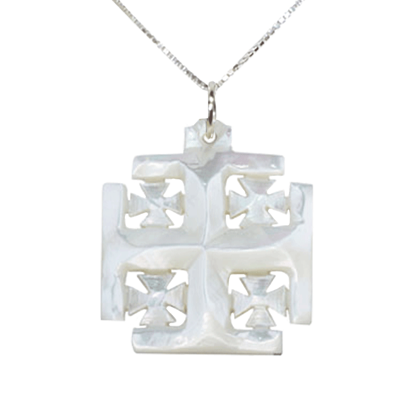 Mother of Pearl Jerusalem Cross Necklace