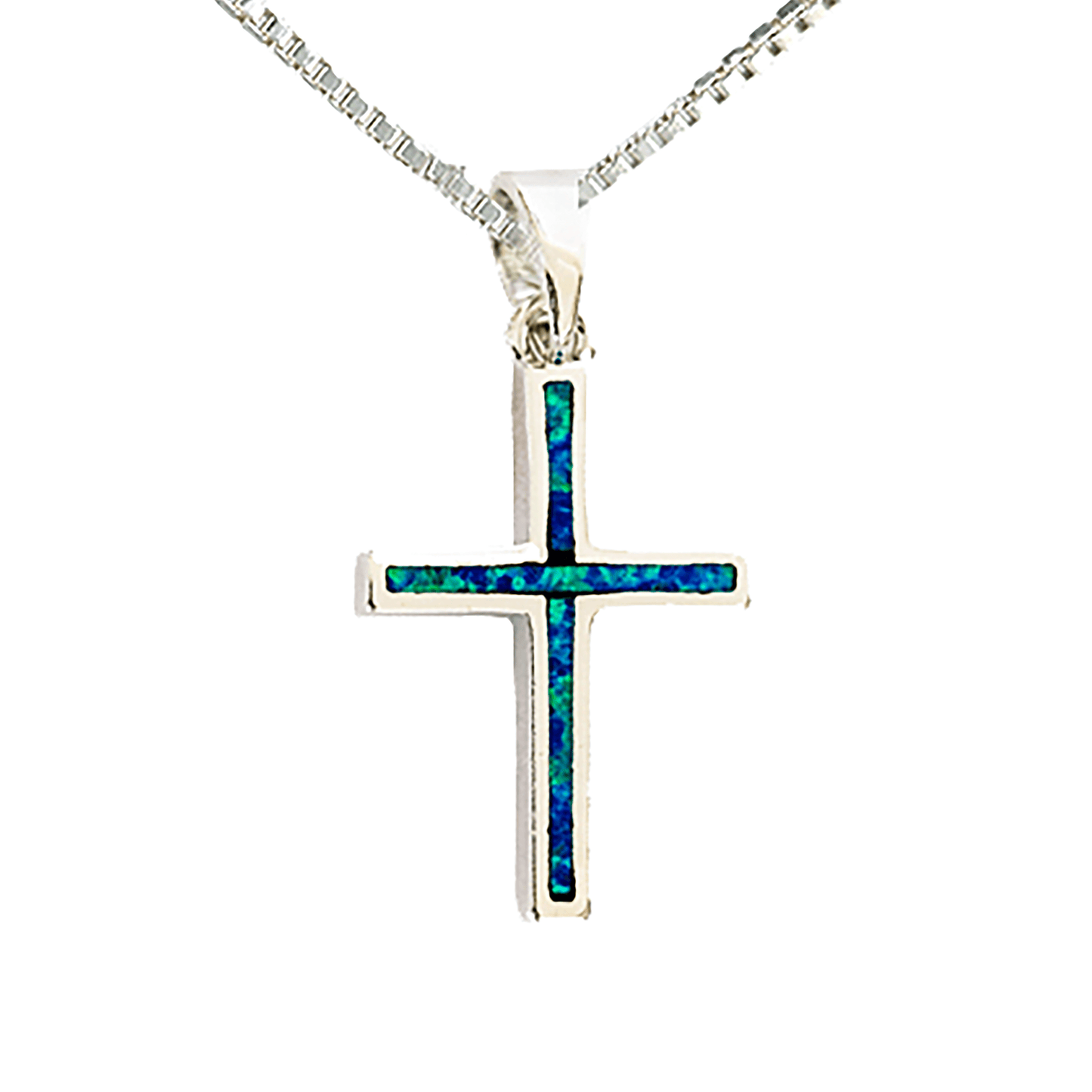 Cross, Sterling Silver With Synthetic Opal