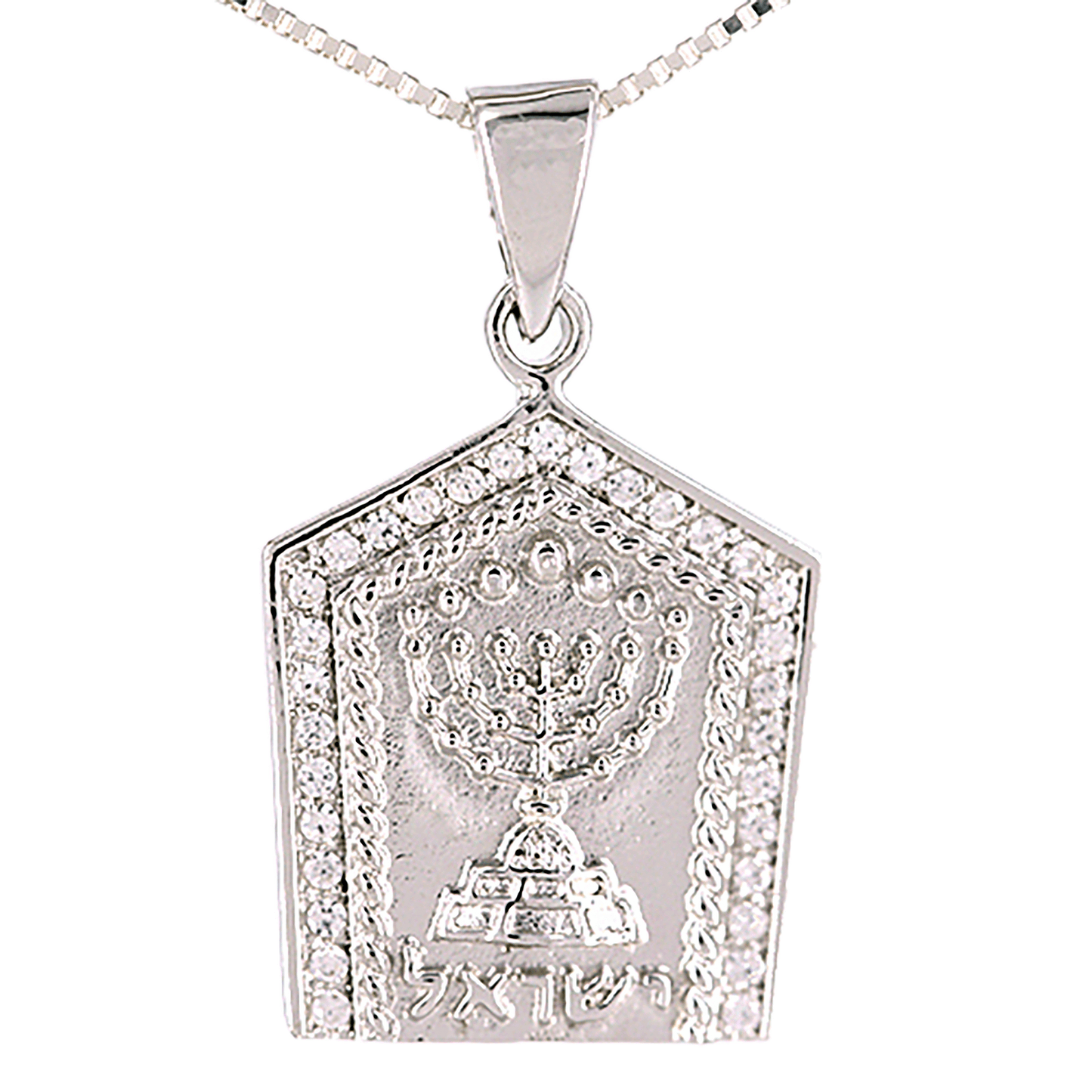 Menorah with Crystals Necklace