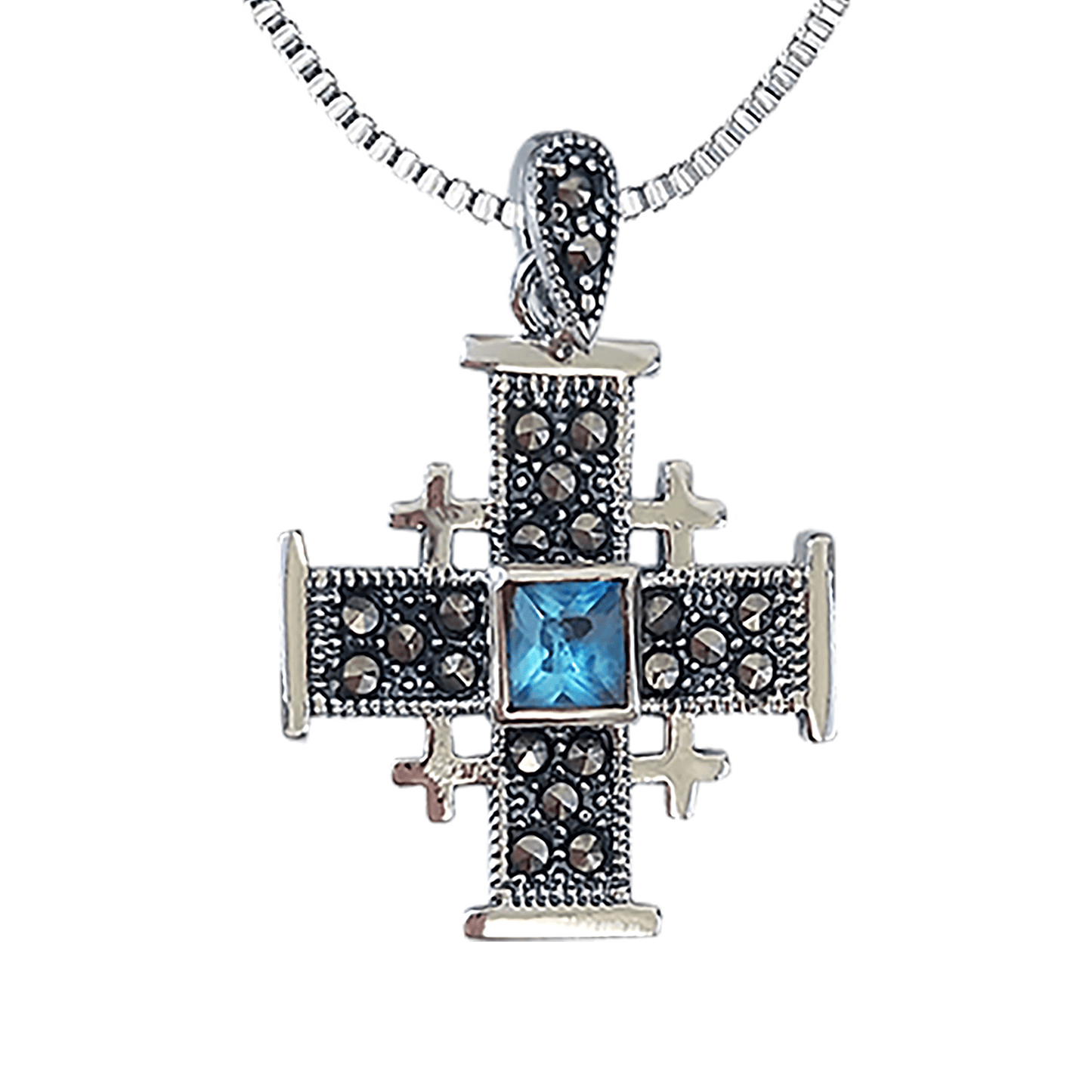 Jerusalem Cross with Colored Stone