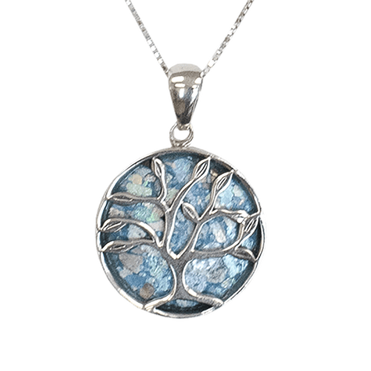 Roman Glass Tree of Life - 925 Silver