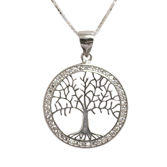 Tree of Life Silver/Crystal Necklace