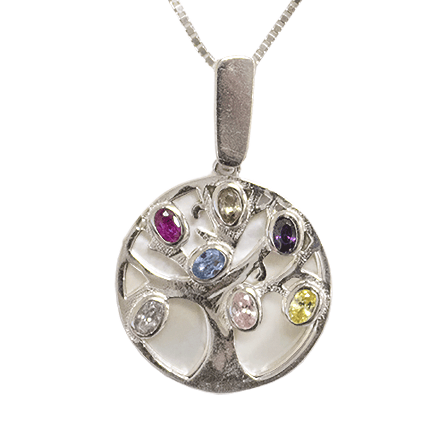 Tree of Life with Mother of Pearl & Crystals Necklace