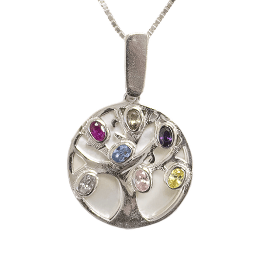 Tree of Life with Mother of Pearl & Crystals Necklace