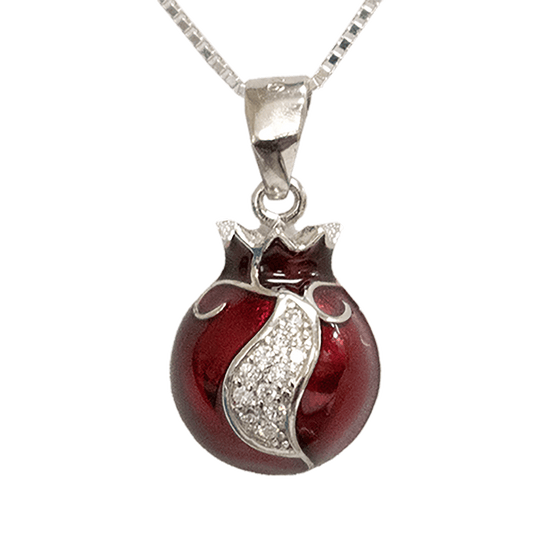 Pomegranate Enamel Necklace