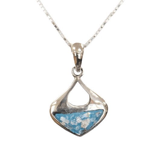 Roman Glass Modern Teardrop Necklace