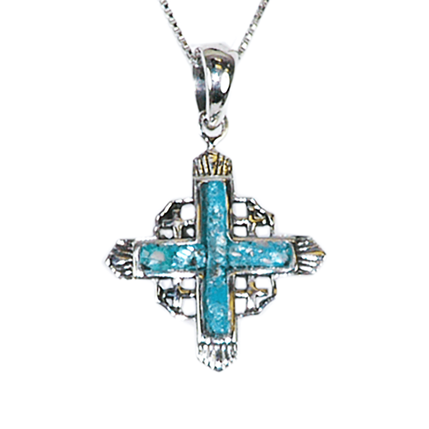 Roman Glass Jerusalem Cross