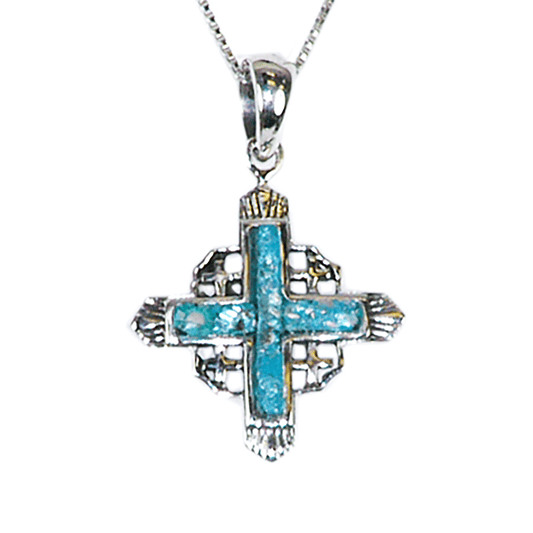 Roman Glass Jerusalem Cross