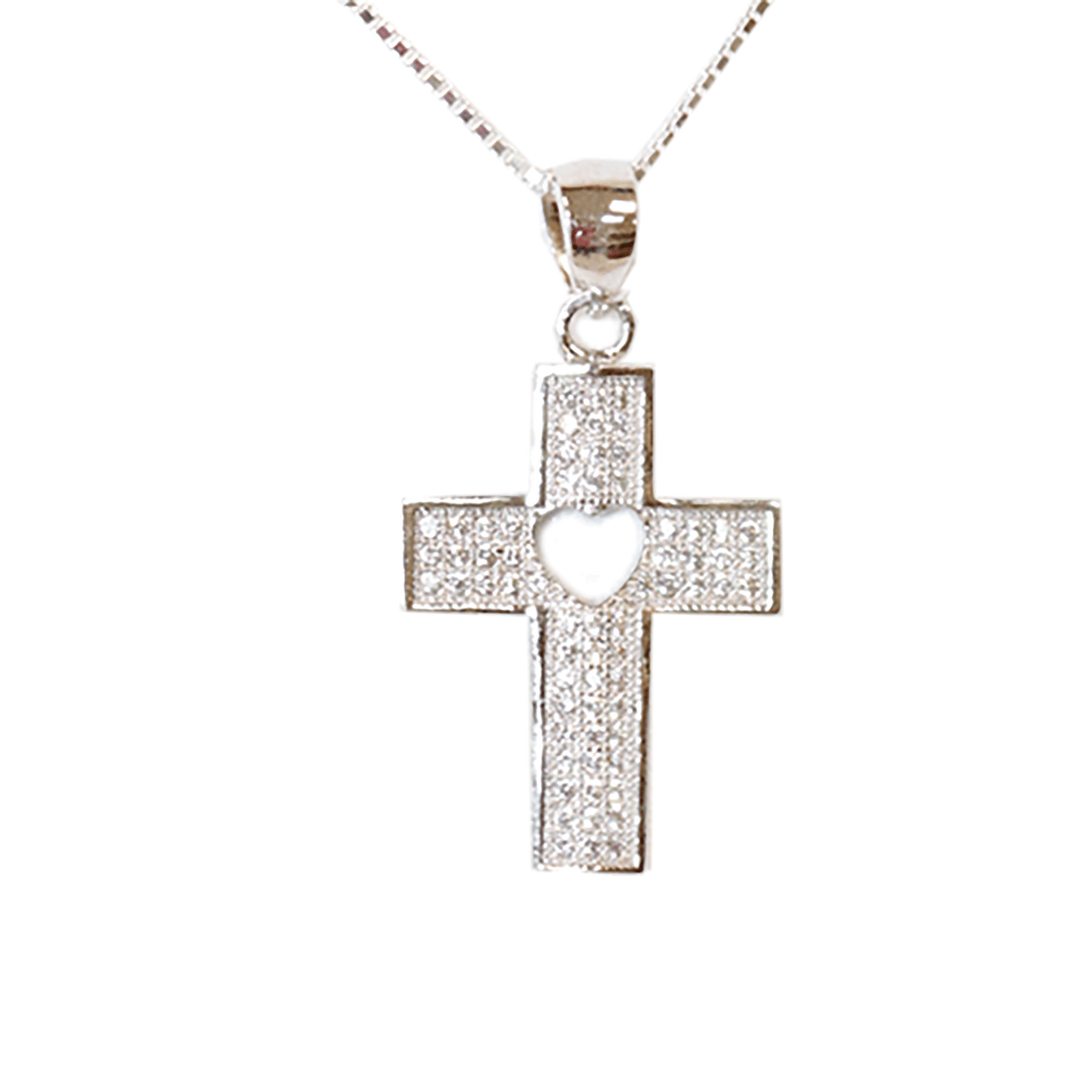 Cross with Heart Necklace