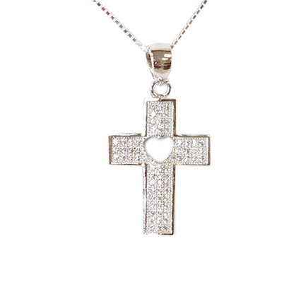 Cross with Heart Necklace