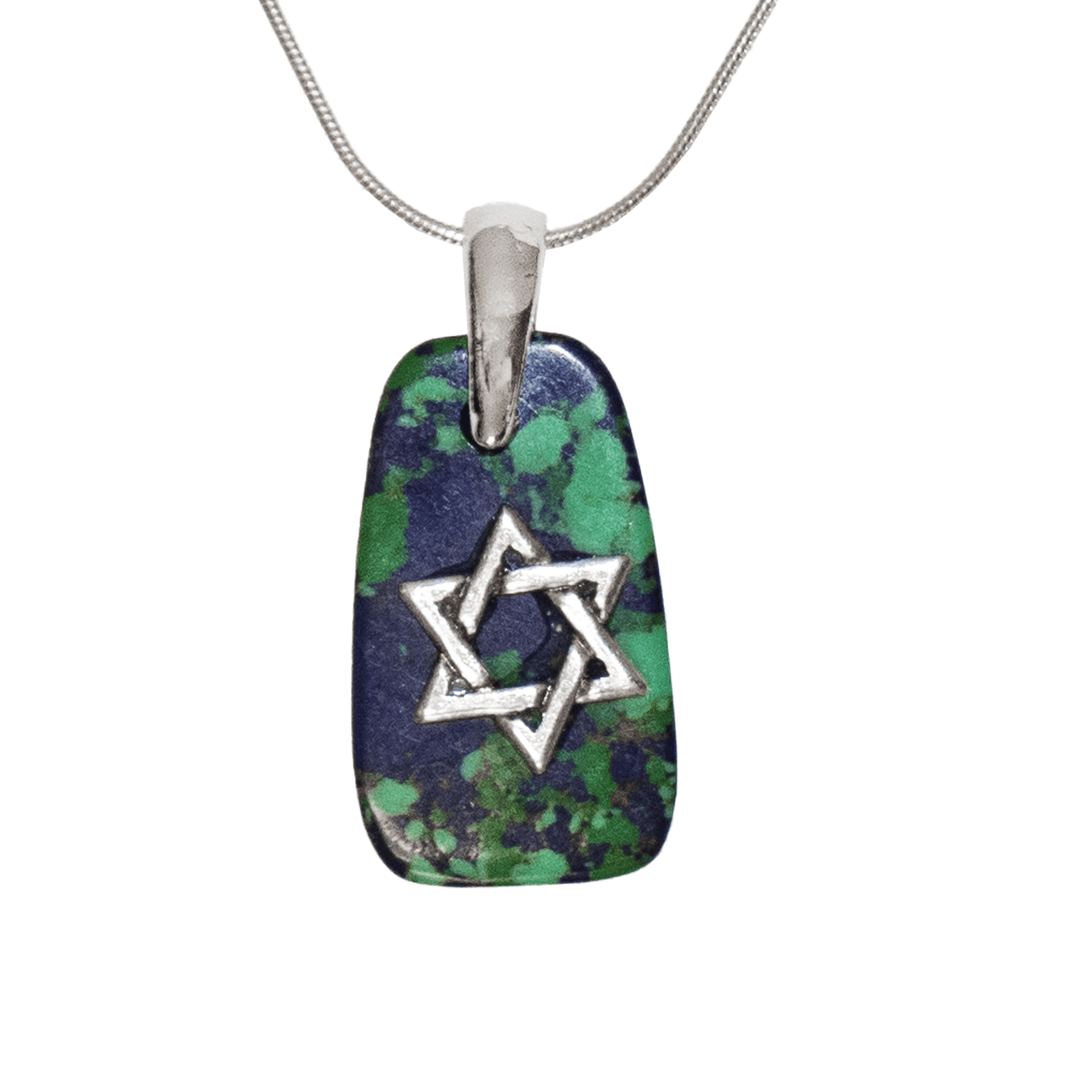 Eilat stone necklace with a Star of David on the front