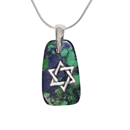 Eilat stone necklace with a Star of David on the front