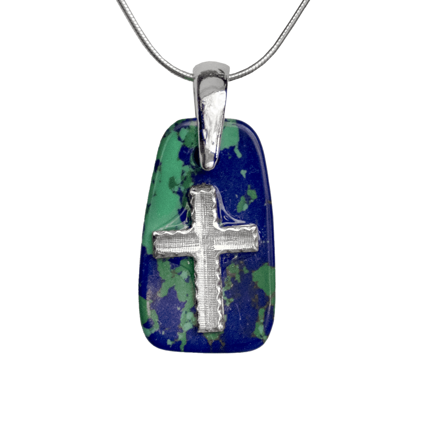 Stone Necklace with Decorative Cross