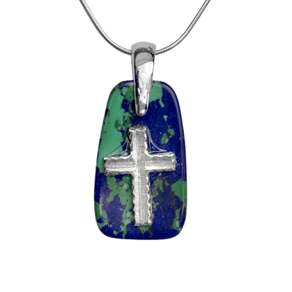 Stone Necklace with Decorative Cross