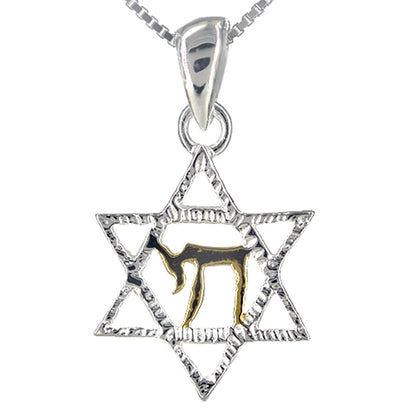 Chai Star of David Necklace