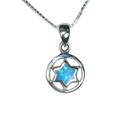 Star of David With Opal Necklace