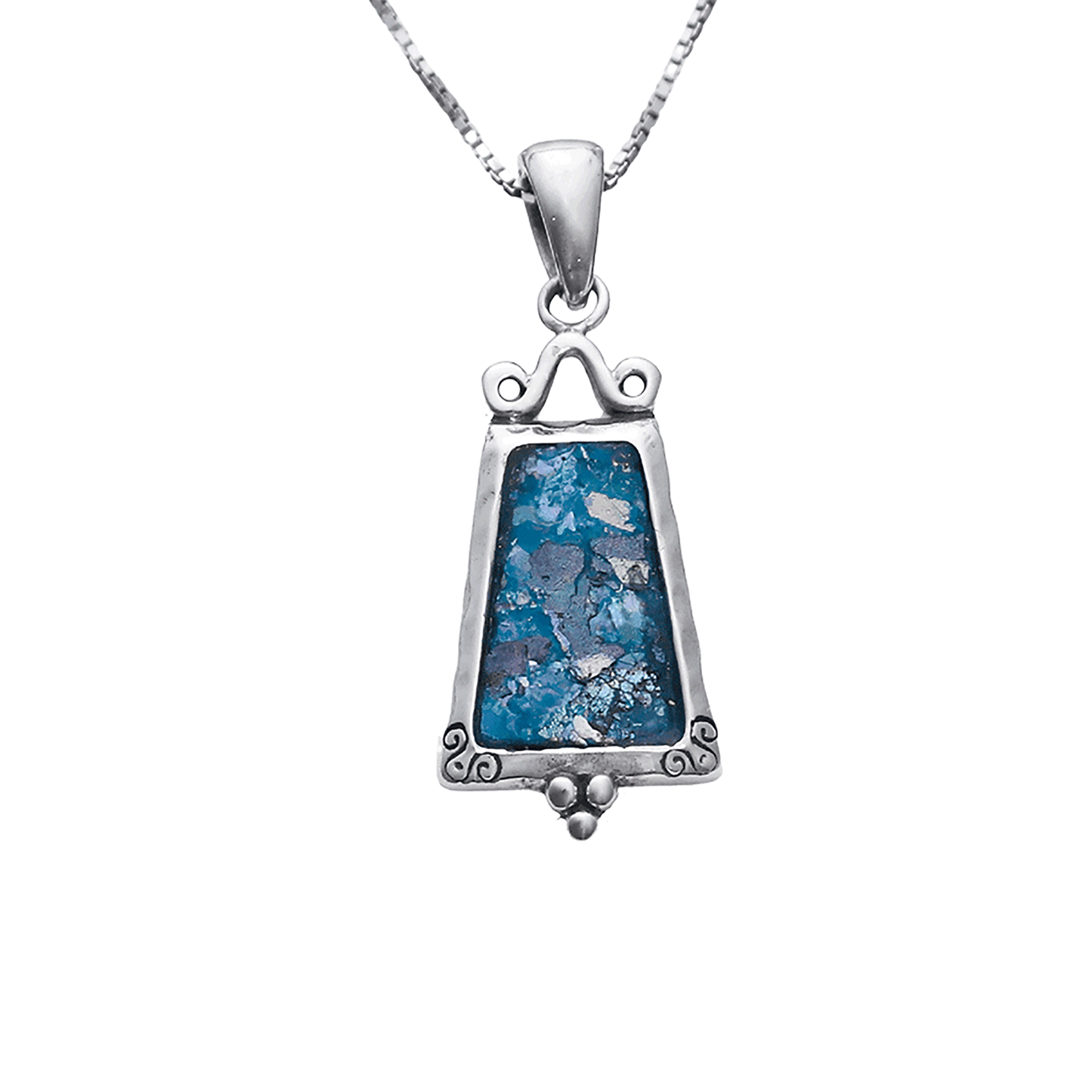 Roman Glass Tapered Baguette Necklace