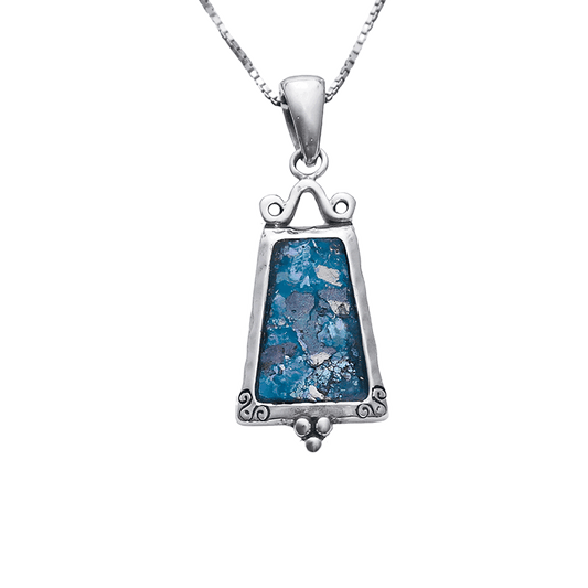 Roman Glass Tapered Baguette Necklace