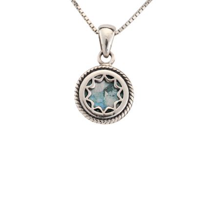 Roman Glass Silver Star Necklace