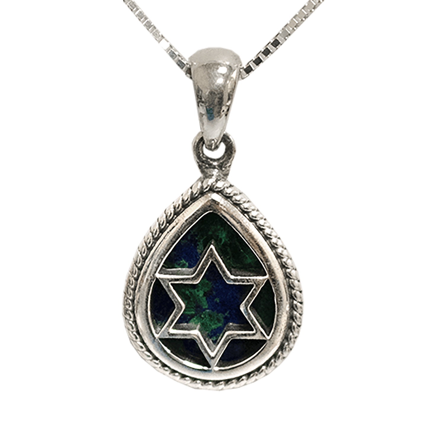 Eilat Stone Star of David Teardrop Necklace