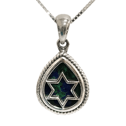 Eilat Stone Star of David Teardrop Necklace