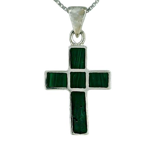 Eilat Stone Cross Necklace in Sterling Silver