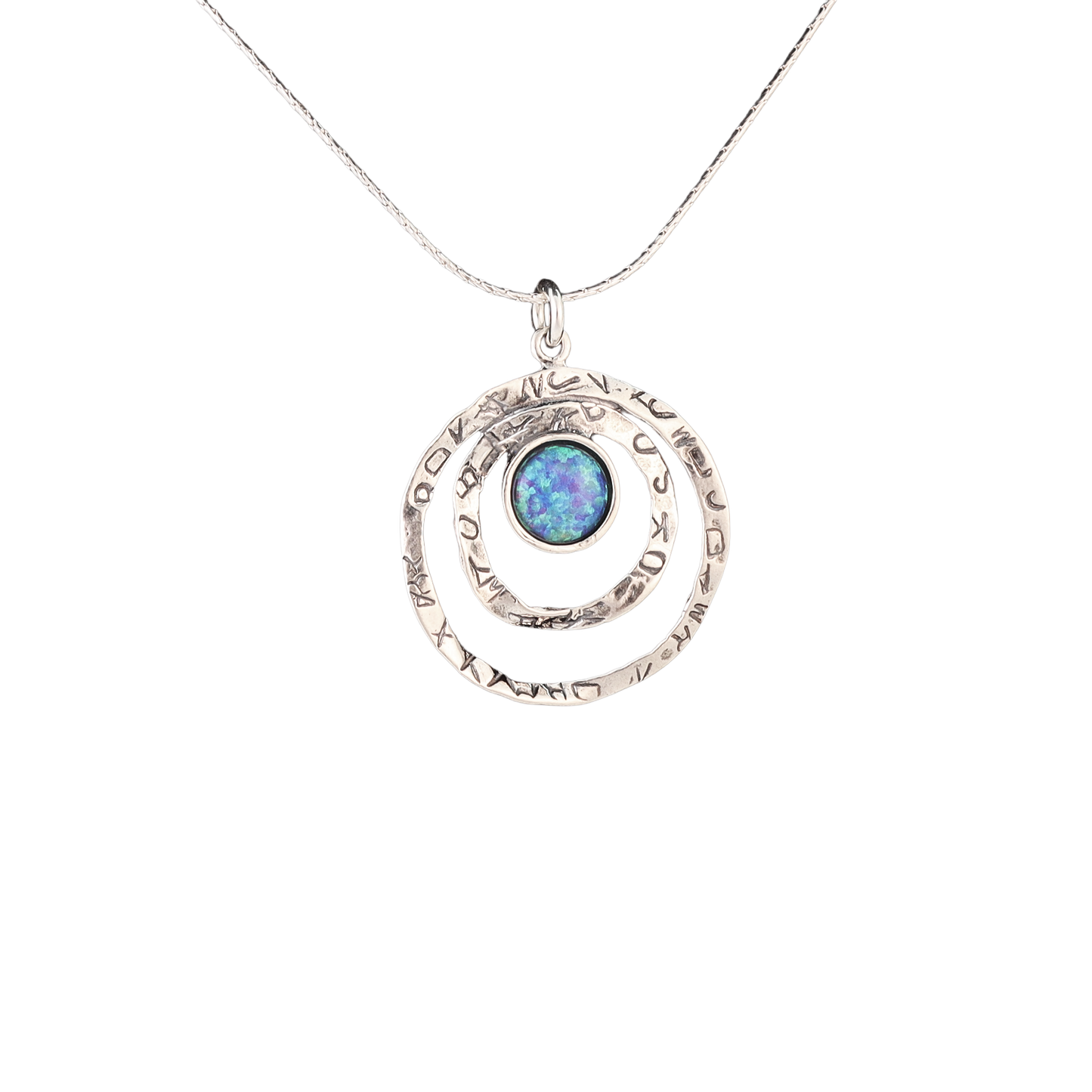 opal halo necklace